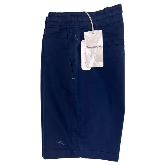 Tommy Bahama Mens Small Navy Oceanside Poplin Elastic Waist 8" Inseam Shorts - Picture 6 of 7